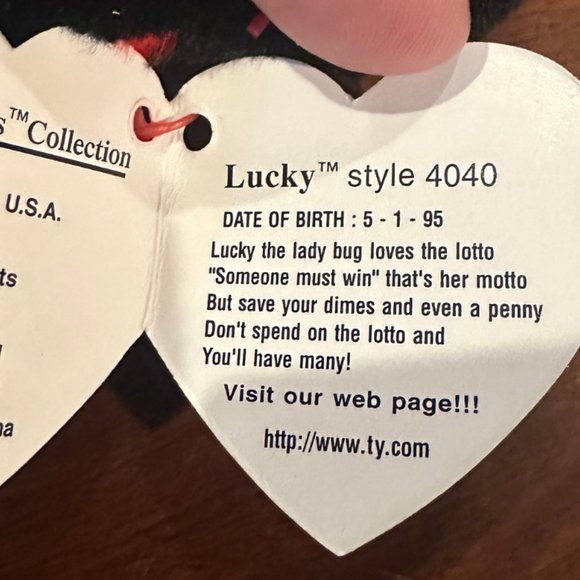 Ty Beanie Babies Lucky The Ladybug - NWT - Picture 8 of 9